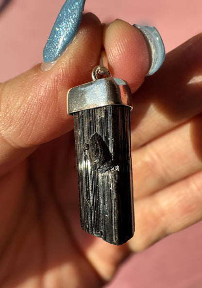 Black Tourmaline Pendant for Energy Protection