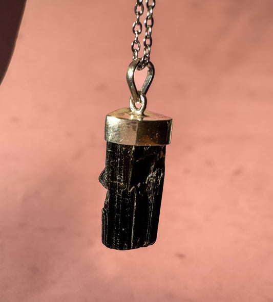 Black Tourmaline Pendant for Energy Protection