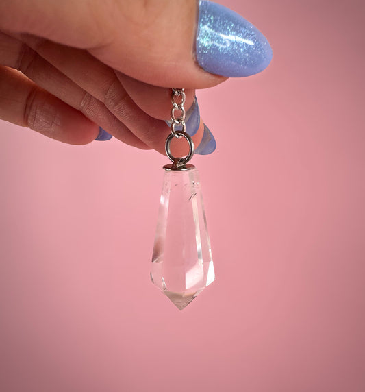 Clear Quartz Point Pendulum to Receive Clear Guidance