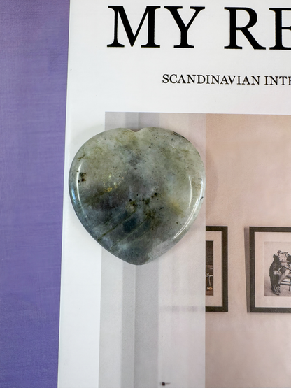 Labradorite Heart Worry Stone for Intuition and Protection
